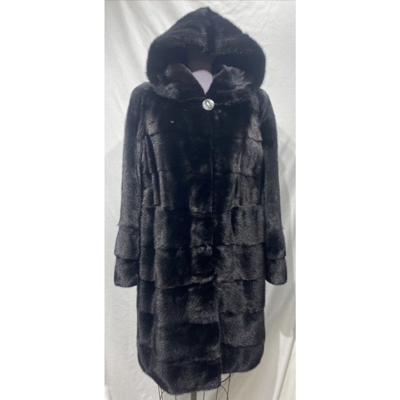dark ranch mink 7/8 coat and jacket w/ hood (28130)